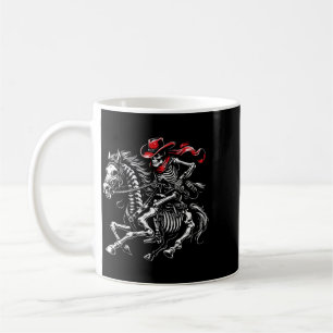 Mens Skeleton Cowboy Riding Horse Halloween Rider Coffee Mug