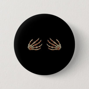 Mens Skeleton Hands Women - Spooky Halloween Rock 6 Cm Round Badge