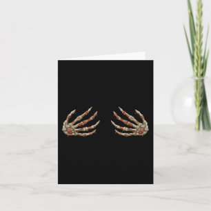 Mens Skeleton Hands Women - Spooky Halloween Rock Card