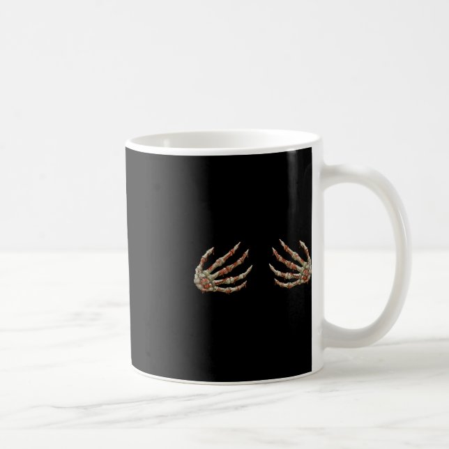 Mens Skeleton Hands Women - Spooky Halloween Rock  Coffee Mug (Right)