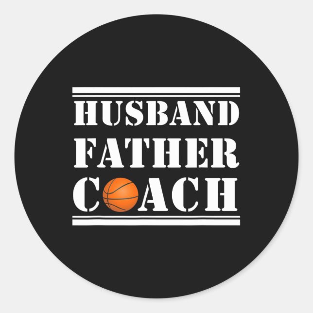 Mens Sketll Lover Dad Husnd Father Coach  Classic Round Sticker (Front)