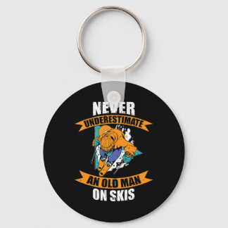 Mens Ski Funny Skiing Never Underestimate An Old M Key Ring
