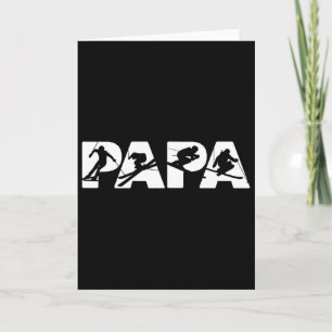 Mens Skier Dad T Shirt, Funny Papa Skiing Father G Card