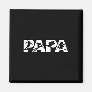 Mens Skier Dad T Shirt, Funny Papa Skiing Father G Magnet
