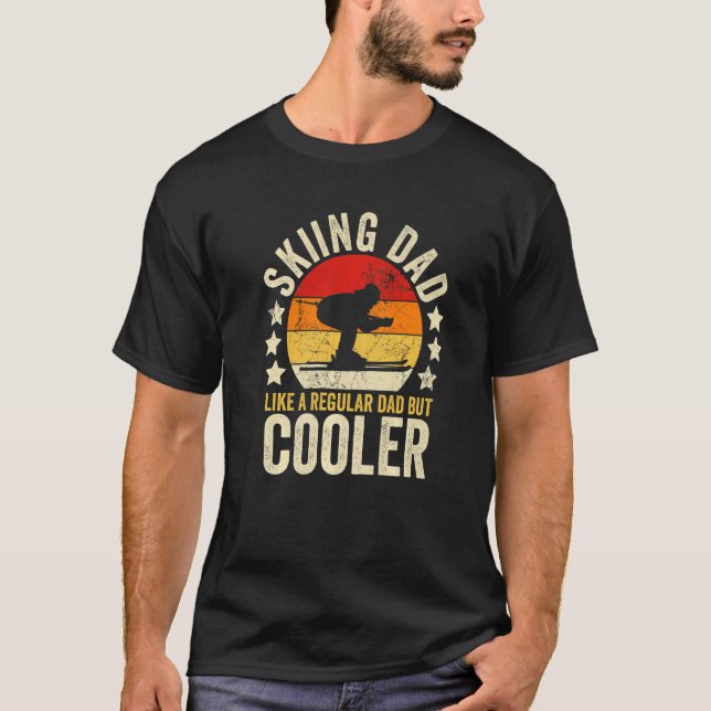 Mens Skiing Dad Like A Regular Dad But Cooler Fath T-Shirt (Front)