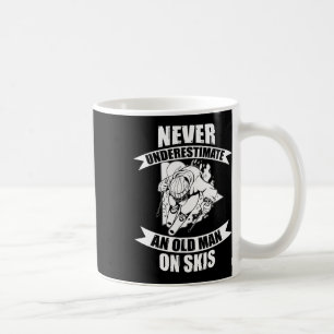 Mens Skiing Funny Skier Never Underestimate An Old Coffee Mug