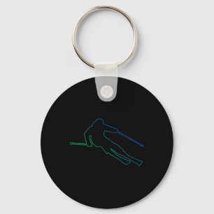 Men's Skiing Ski Skier Winter Sports Key Ring