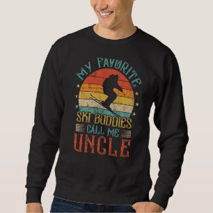 Mens Skiing Sports Vintage Skiing Ski Uncle Fathe Sweatshirt