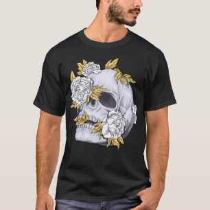 Mens Skull and Roses  Life & Death Modern Art Skel T-Shirt