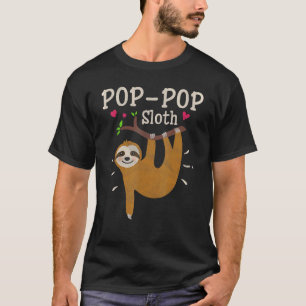 Mens Sloth Graphic Humour Zoo Animal Pop-Pop T-Shirt