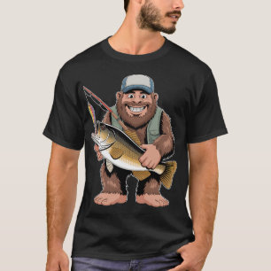 Men's Smallmouth Bass Fishing Bigfoot Fisherman T-Shirt