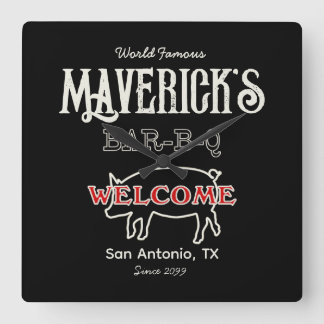 Men's Smokehouse Grill BBQ Wall Clock Sign