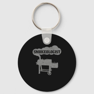Mens Smokeologist BBQ Grilling Chef Smoker Funny B Key Ring