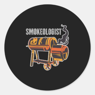Mens smokeologist performance classic round sticker