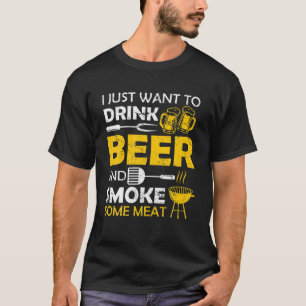 Mens Smoker Saying Men Gift BBQ Barbecue Beer T-Shirt