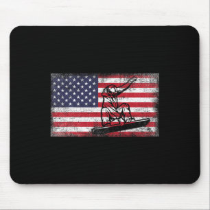 Mens Snowboarding American Flag Patriotic Snowboar Mouse Pad
