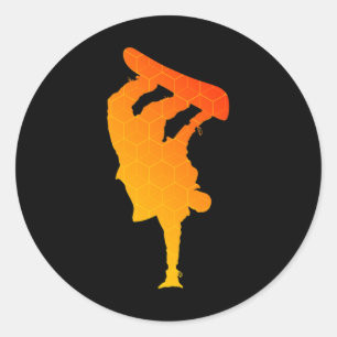 Men's Snowboarding Women's Snowboard Winter Sports Classic Round Sticker