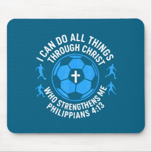 Mens Soccer Christian-shirt Youth Mens I Can Do Al Mouse Pad