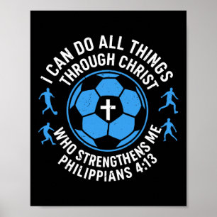 Mens Soccer Christian-shirt Youth Mens I Can Do Al Poster