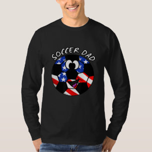 Mens Soccer Dad 4th July American Flag Ball Usa In T-Shirt