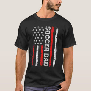 Mens Soccer Dad American Flag Dad Soccer Father's T-Shirt