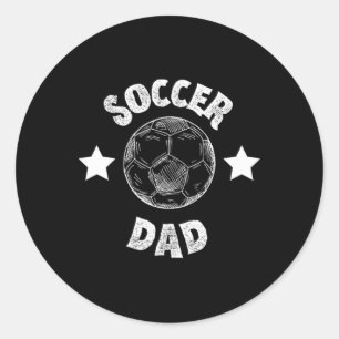 Mens Soccer Dad Family Footll Team Player Sport Fa Classic Round Sticker
