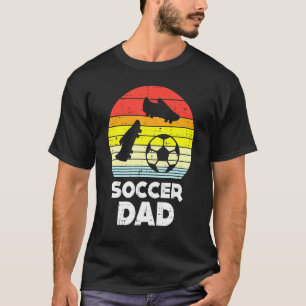 Mens Soccer Dad Sunset Retro Football Player Sport T-Shirt