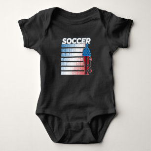 Mens Soccer Red White Blue Baby Bodysuit