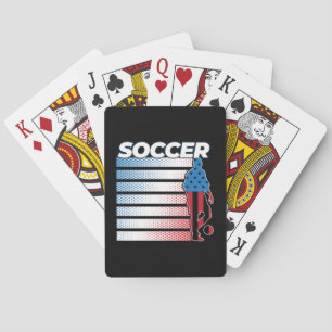 Mens Soccer Red White Blue Playing Cards