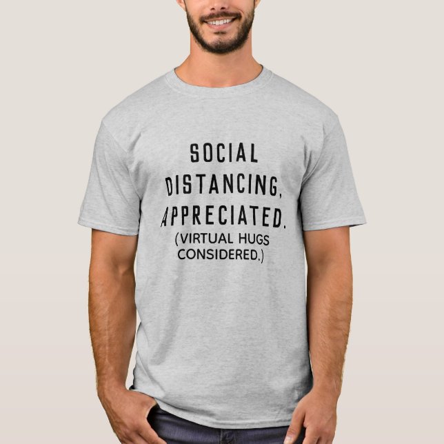 Men's Social Distancing Virtual Hugs T-Shirt (Front)