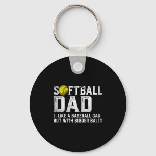 Mens Softball Dad Baseball Bigger Fathers D T Shir Key Ring
