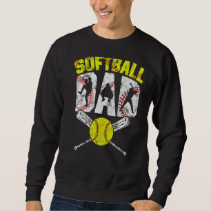 Mens Softball Dad Team Sports Vintage Softball Fo Sweatshirt