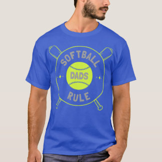 Mens Softball Dads Rule Fastpitch Dad Novelty  des T-Shirt