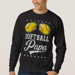 Mens Softball Papa Proud Grandpa Of Softball Playe Sweatshirt