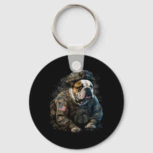 Mens Soldier Bulldog Army Military Bulldog Key Ring
