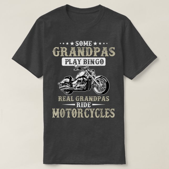Mens Some Grandpas Play Bingo Real Ride Motorcycle T-Shirt (Design Front)