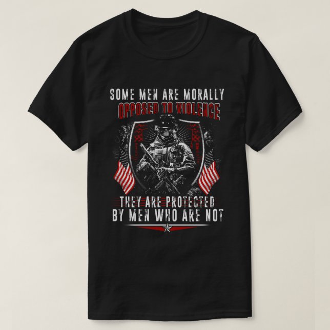 Mens Some Men Are Morally Opposed To Violence By Y T-Shirt (Design Front)