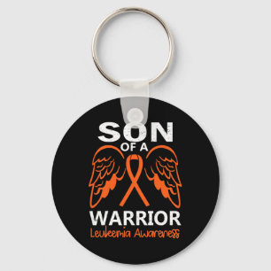 Mens Son of A Warrior Leukaemia Awareness Angel Wi Key Ring