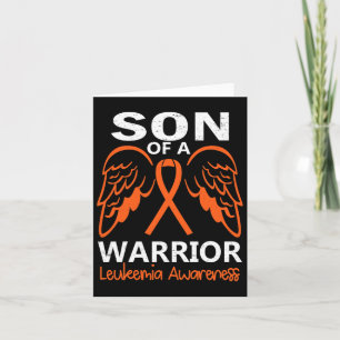 Mens Son Of A Warrior Leukemia Awareness Angel Win Card