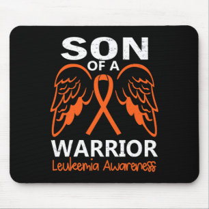 Mens Son of A Warrior Leukemia Awareness Angel Win Mouse Pad