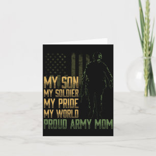 Mens Son Soldier Proud Army Mum Military Mother Card