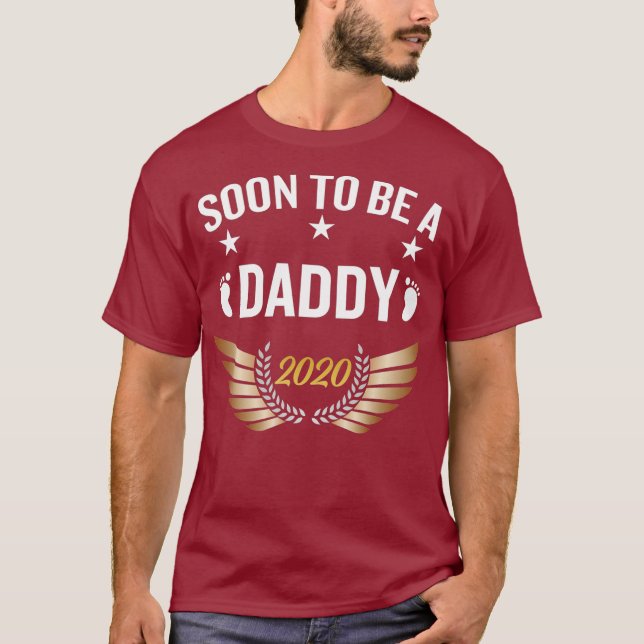 Mens Soon To  A Daddy 2020 New Dad To T-Shirt (Front)