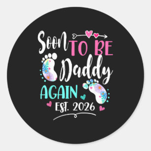 Mens soon to be daddy again 2026 mother's day  classic round sticker