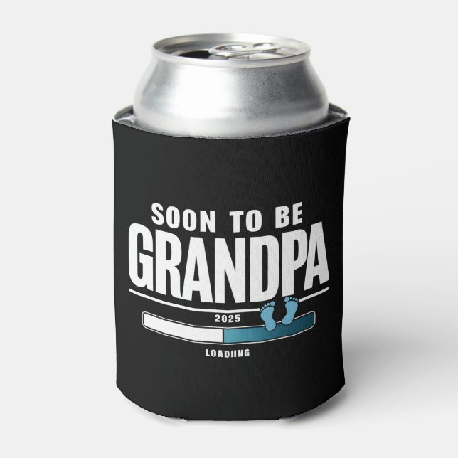 Mens Soon To Be Grandpa EST. 2025 New Grandpa  Can Cooler (Can Front)