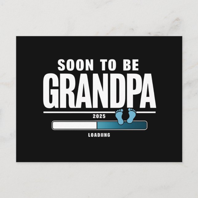 Mens Soon To Be Grandpa EST. 2025 New Grandpa  Postcard (Front)