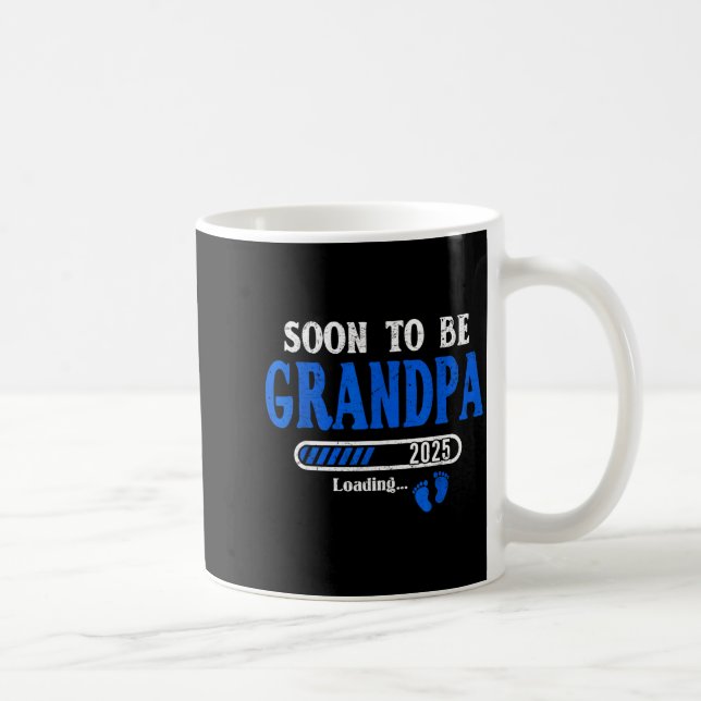 Mens Soon To Be Grandpa Est.2025 New Grandpa Pregn Coffee Mug (Right)