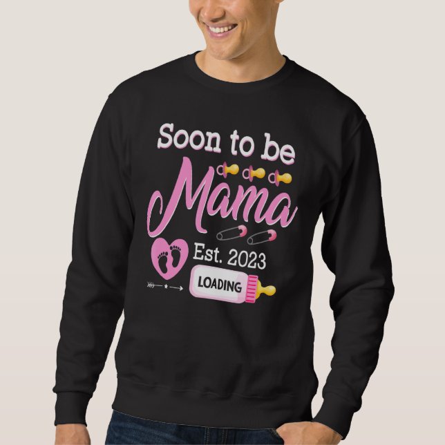Mens Soon To Be Mama 2023 First Time Mum Pregnancy Sweatshirt (Front)