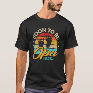 Mens Soon To Be Opa 2023 Father's Day First Time D T-Shirt