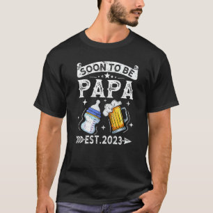 Mens  Soon To Be Papa 2023 Vintage Retro New Dad T-Shirt