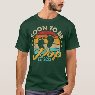 Mens Soon to be Pop 2023 Father's Day First Time D T-Shirt